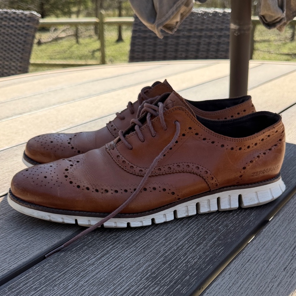 Mens Cole Haan Grand OS Zerogrand Wingtip size 12 British Tan
